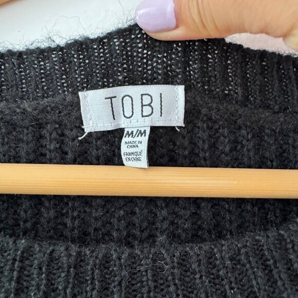 BLACK TOBI Oversized Knit Sweater – Slouchy Fit, Cozy Everyday Layer, Size M - Picture 5 of 6